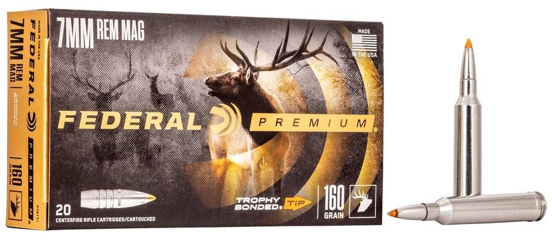 FEDERAL 7MM REM MAG 160GR TROPHY BONDED TIP