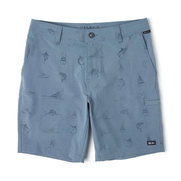 PELAGIC SHORT BOATS & FISH PETROL BLEU GRIS