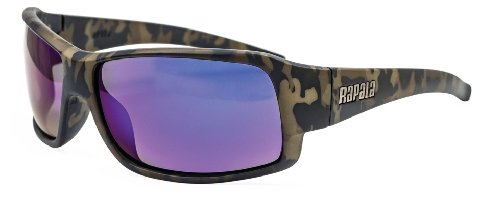 Prowler Polarized Fishg Glasses - CAMO/Gray/Blue Mirror