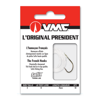VMC French Hook  Snelled #8  10lb line
