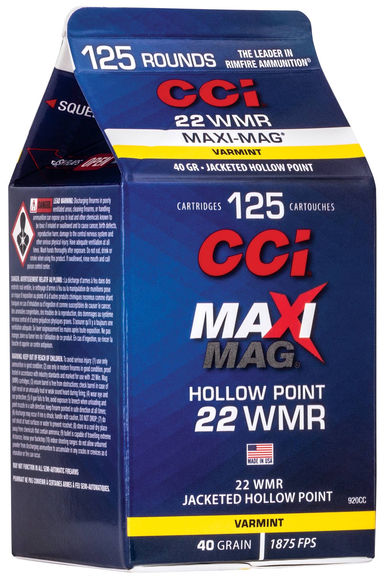 CCI 22 WMR HP MAXI MAG 125CT POUR PACK - Image 2