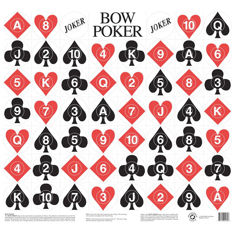 MAPLE LEAF Bow Poker Target Face
